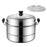 Stainless Steel Stack and Steam Pot Set 36cm 2-Layer Steamer with 2PCS Steamer Trays for Vegetable, Dumpling - 1