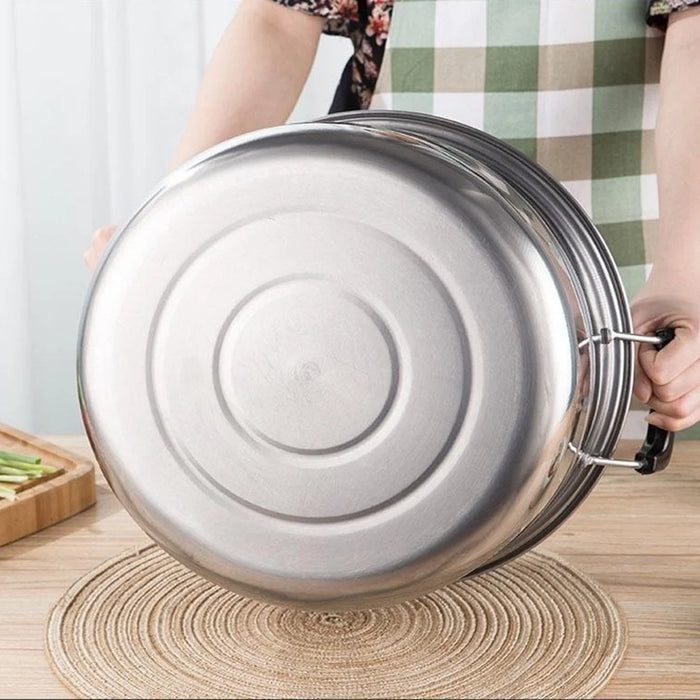 Stainless Steel 3-Tier Steamer Pot 26cm Steaming Pot Cookware with 2PCS Steaming Trays for Induction  /  Gas Stove - 4
