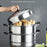 Stainless Steel 3-Tier Steamer Pot 28cm Steaming Pot Cookware with 2PCS Steaming Trays for Induction  /  Gas Stove - 3