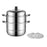 Stainless Steel 3-Tier Steamer Pot 30cm Steaming Pot Cookware with 2PCS Steaming Trays for Induction  /  Gas Stove - 1