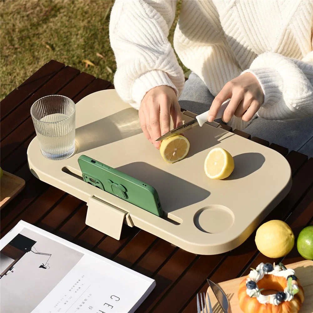 PP Outdoor Picnic Basket with Lid Dustproof Moisture Resistant Storage Basket Foldable Picnic Organizer Box - Army Green - 5