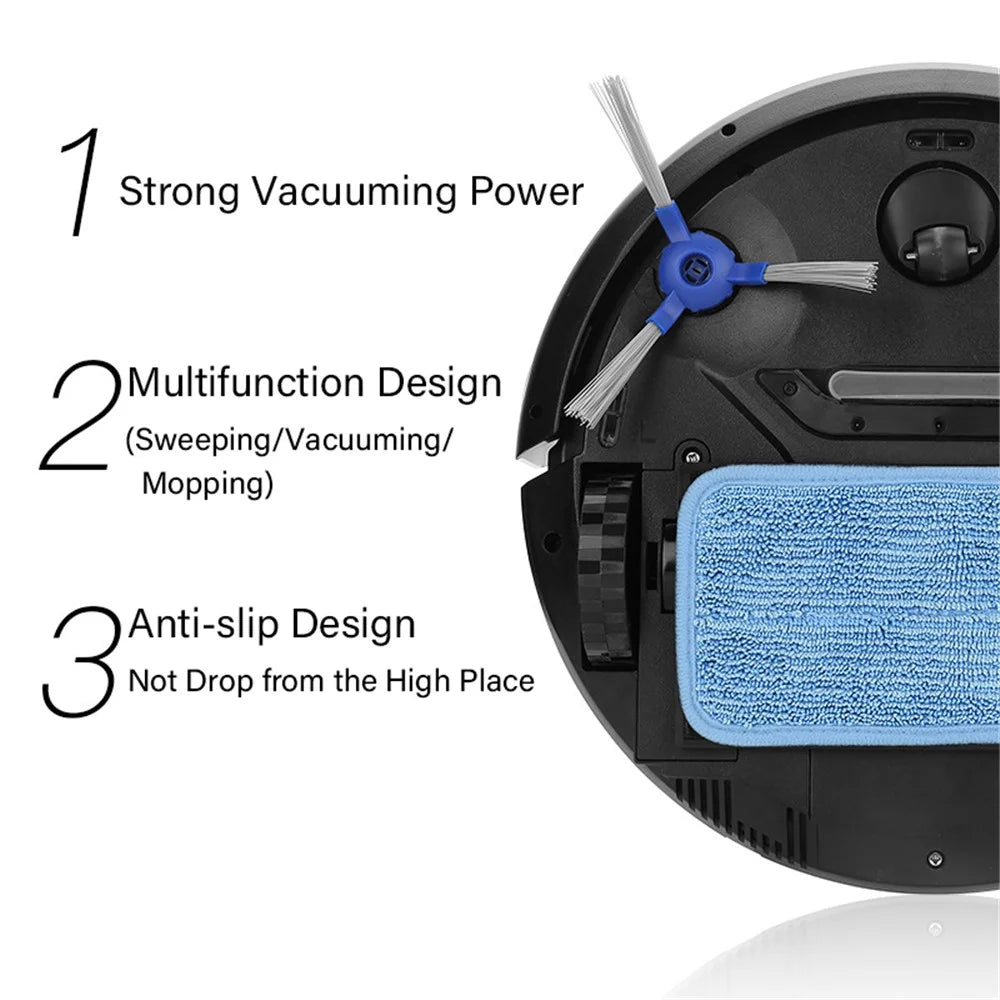 118HW 2500PA Robot Vacuum Cleaner Wireless Smart APP Auto-Recharge Remote Voice Control Sweeping Cleaning Machine - Black - 5