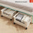 Under Bed Storage Box with Rolling Wheels Plastic Drawer Style Mobile Organizer Container Clothes Storage Bin - Cream White - 3