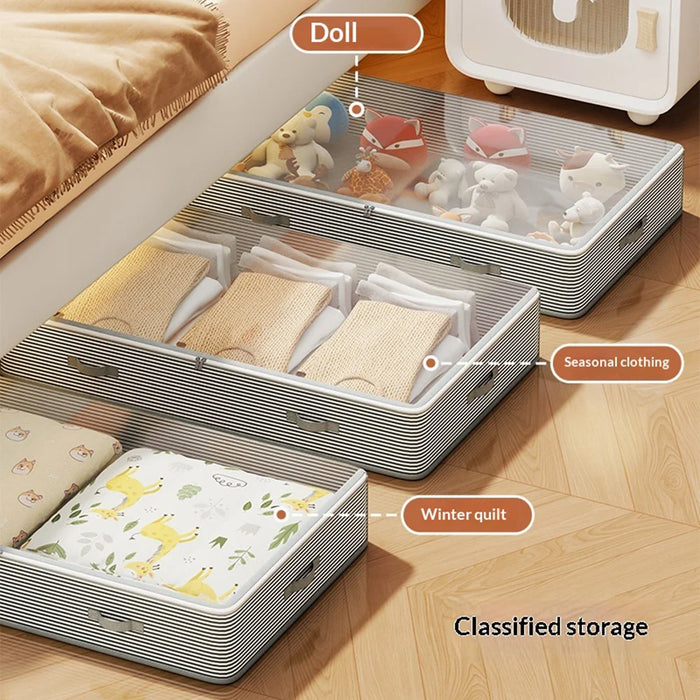 55L Under Bed Storage Box with Transparent Lid Large Capacity Organizer Container for Clothes Books Bedding - 55L - 3