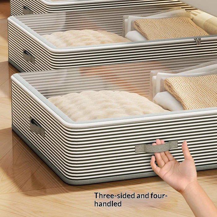 55L Under Bed Storage Box with Transparent Lid Large Capacity Organizer Container for Clothes Books Bedding - 55L - 5