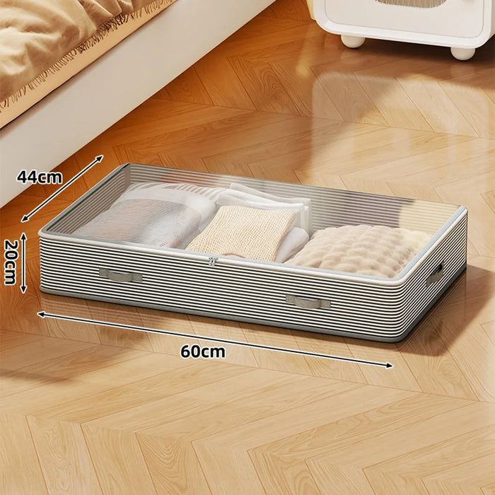 55L Under Bed Storage Box with Transparent Lid Large Capacity Organizer Container for Clothes Books Bedding - 55L - 6