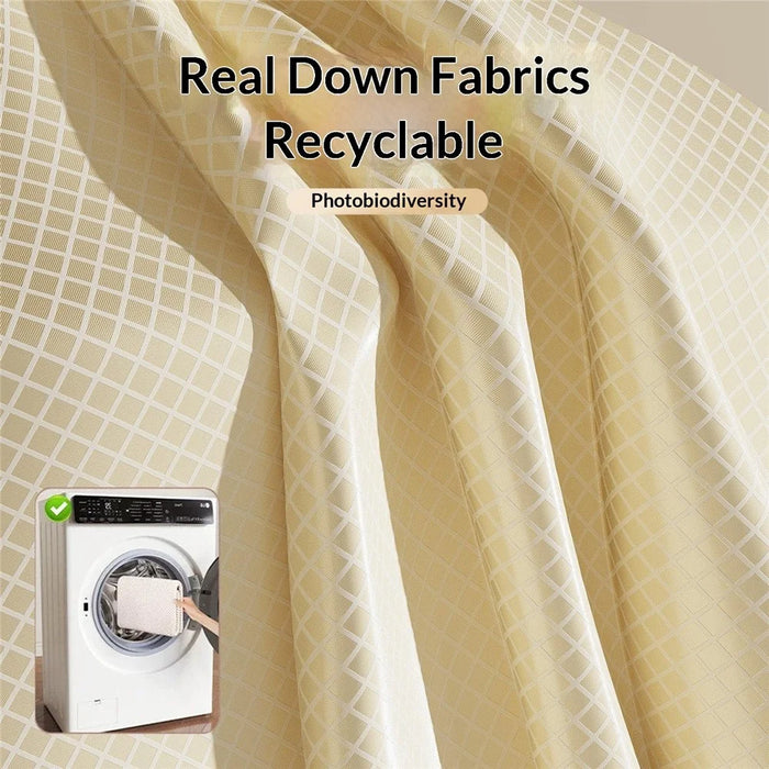 54x42x60cm Double Layer Storage Bag Compression Pouch Organizer for Clothes Quilts Down Jackets - Beige - 3