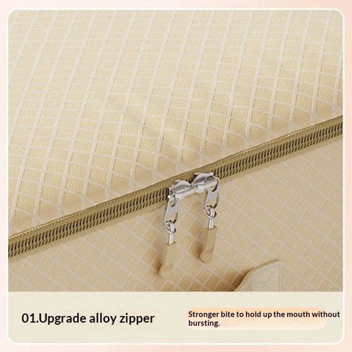 54x42x60cm Three Layer Storage Bag Compression Pouch Organizer for Clothes Quilts Down Jackets - Beige - 6