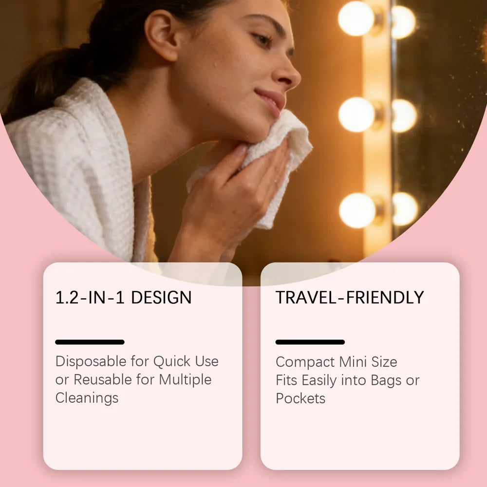 TORVIKX 10Pcs Compressed Towels for Outdoor Travel Portable Disposable Facial Wipe Cleaning Towels - 10 Pieces - 5