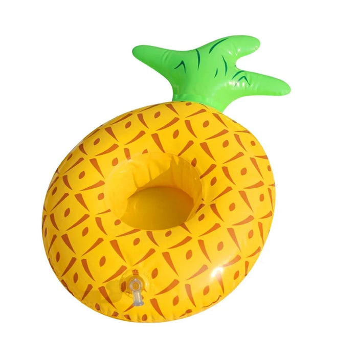Inflatable Cup Holder Pool Float Watermelon Pineapple Donut Swan Fruit Pool Party Drink Holder - Pineapple - 1