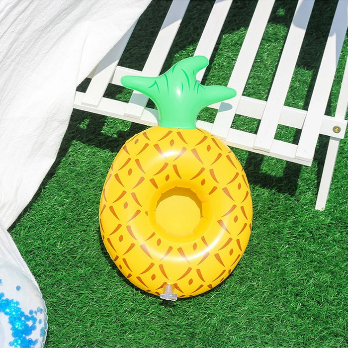 Inflatable Cup Holder Pool Float Watermelon Pineapple Donut Swan Fruit Pool Party Drink Holder - Pineapple - 7