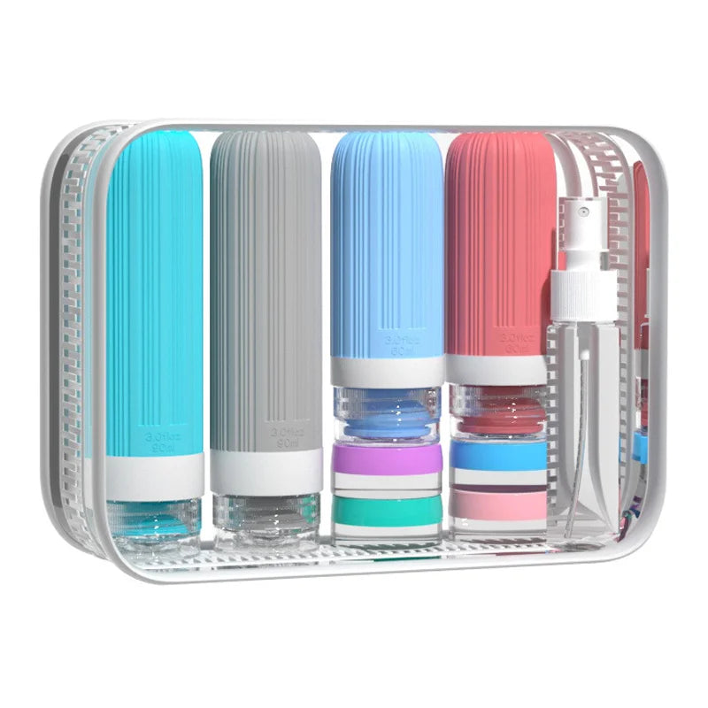 Leak Proof Travel Silicone Bottles Set 60ml 90ml Portable Containers for Shampoo Body Wash - Style 1 - 4