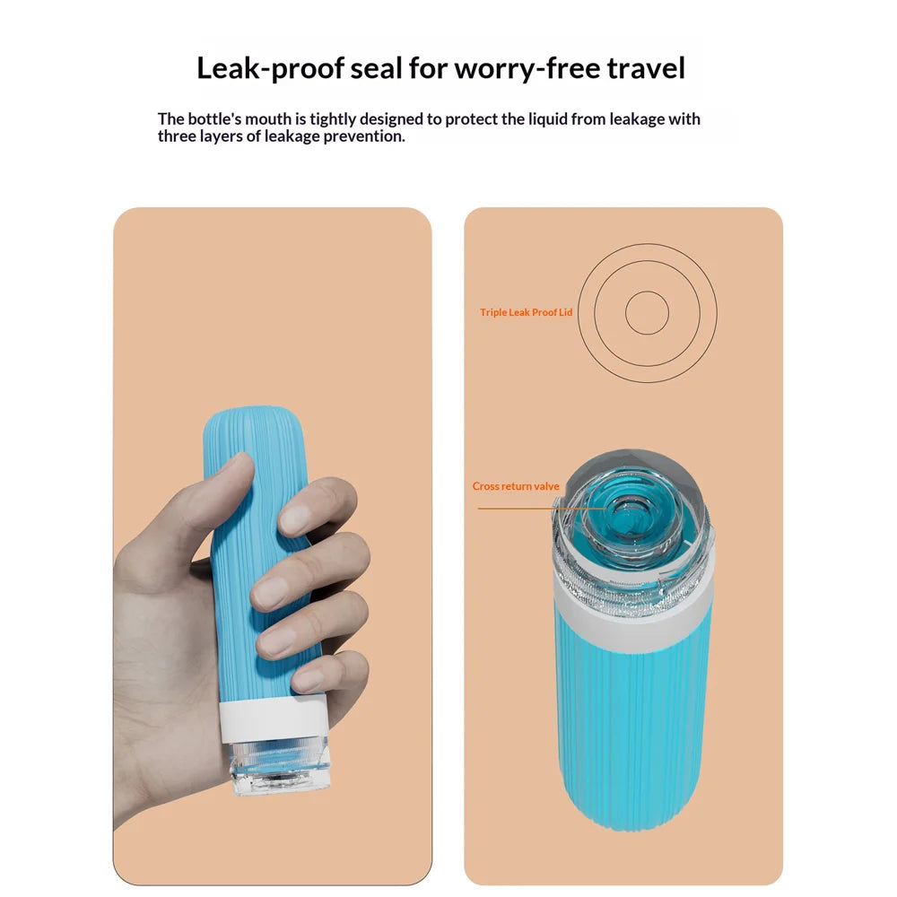 Leak Proof Travel Silicone Bottles Set 60ml 90ml Portable Containers for Shampoo Body Wash - Style 1 - 7
