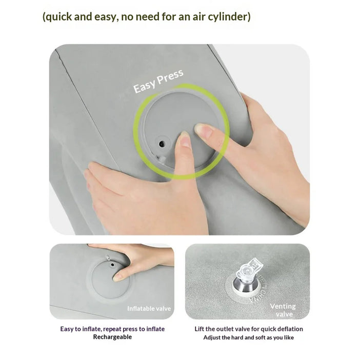 Portable Inflatable Seat Cushion 15-20cm Height Boost Chair Cushion for Stadium Concerts Sports, 37x30x16cm - Gray - 5