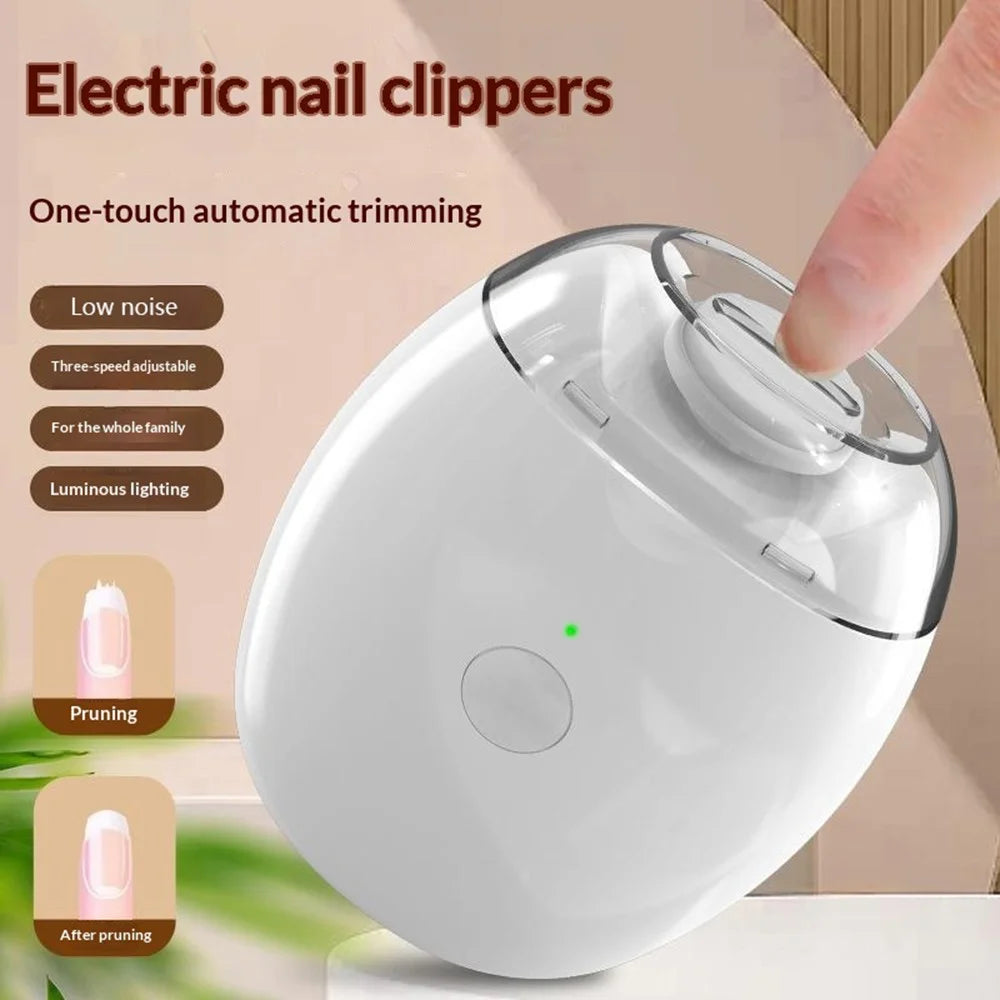 Electric Nail Clipper 3-Speed Adjustable Automatic Manicure Tool Nail Trimmer with LED Light for Baby Kids Adults - 2