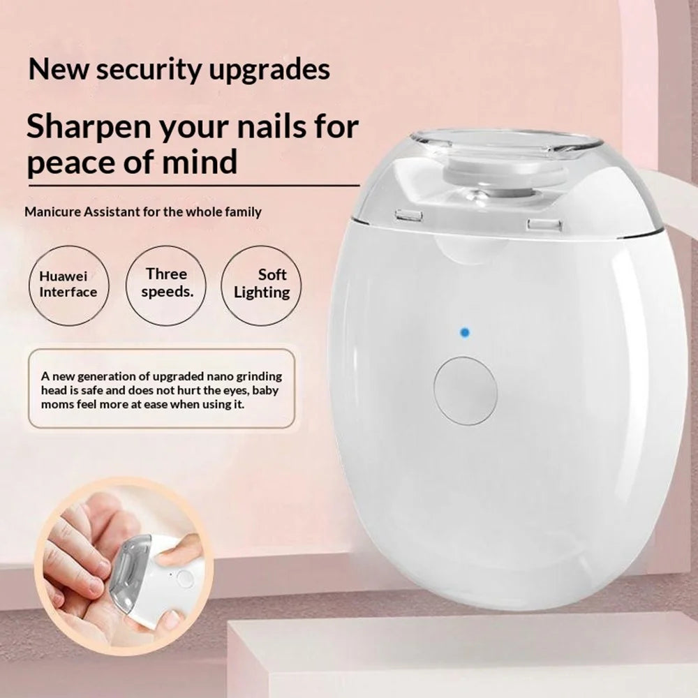 Electric Nail Clipper 3-Speed Adjustable Automatic Manicure Tool Nail Trimmer with LED Light for Baby Kids Adults - 3
