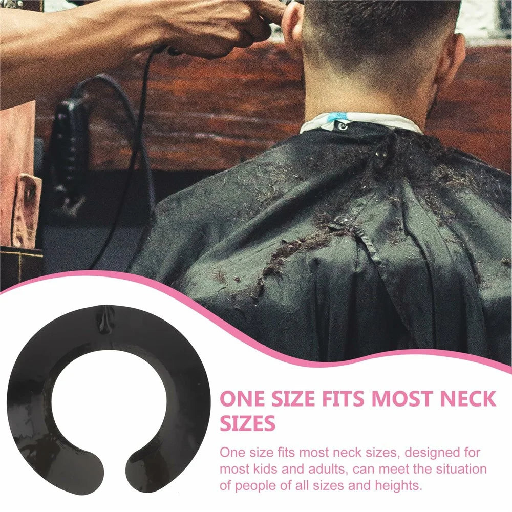 Hair Cutting Neck Guard Silicone Collar Waterproof Anti-Hair Drop Protector Haircut Neck Guard for Barber Salon - Black - 2