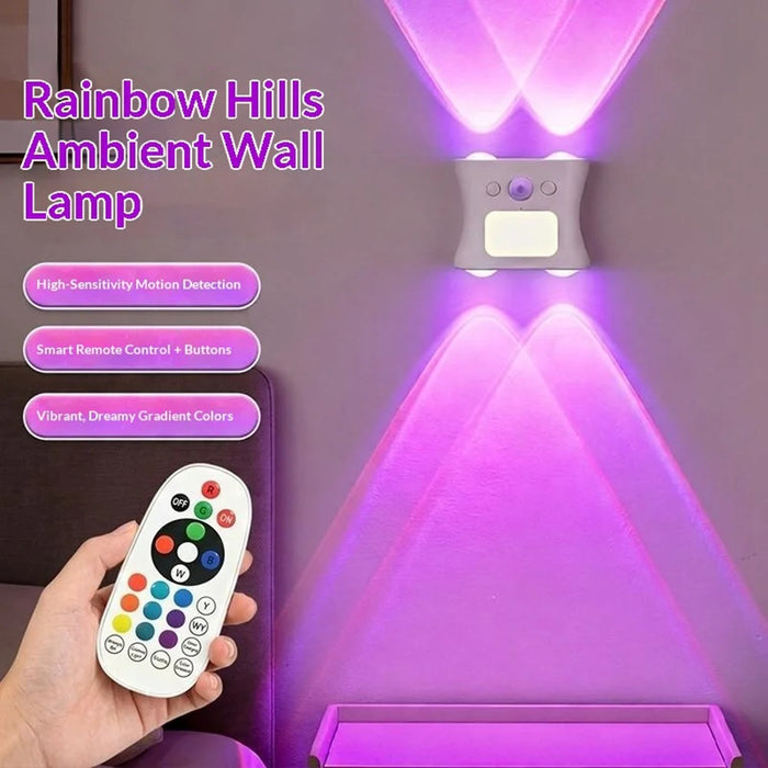 16 Color Gradient Smart RGB LED Night Light Motion Sensor Magnetic Wireless Wall Lamp - White - 4