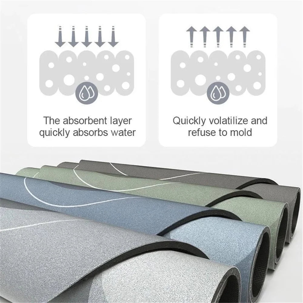 40*60cm Oval Shape Diatom Mud Carpet Super Absorbent Floor Mat Bath Mat Non-Slip Bathroom Rug Quick Dry Door Cushion - Pink - 6