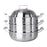 C&E 30cm 3-Tier Steamer Pot 304 Stainless Steel Multi-Functional Soup Stockpot for Home Cooking (BPA Free, No FDA) - Silver - 1