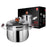 C&E 22cm Steamer Pot 304 Stainless Steel Composite Base Low-Sugar Rice Cooker with Beech Wood Handle (BPA Free, No FDA) - Silver - 1