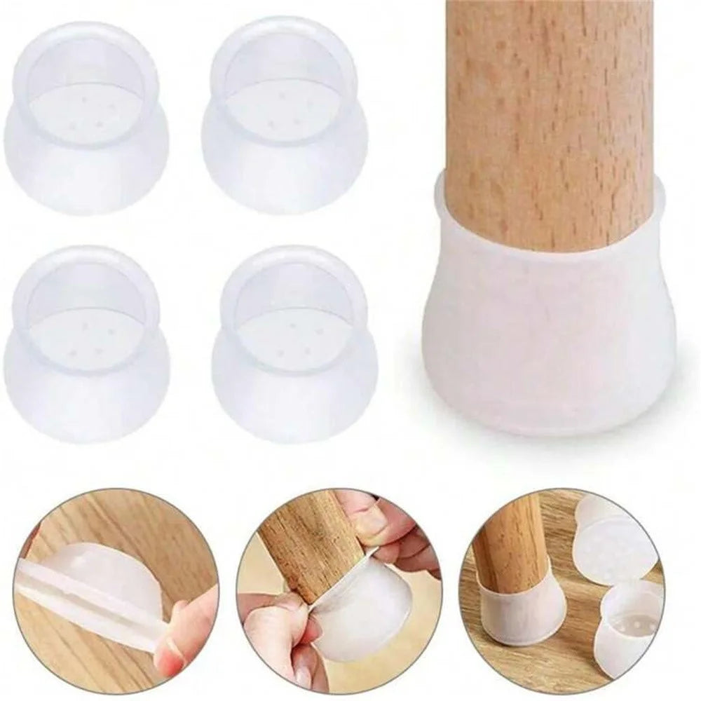 20Pcs Silicone Furniture Leg Caps Non-Slip Chair Table Feet Protector for Round Legs 1.7-3cm - 2