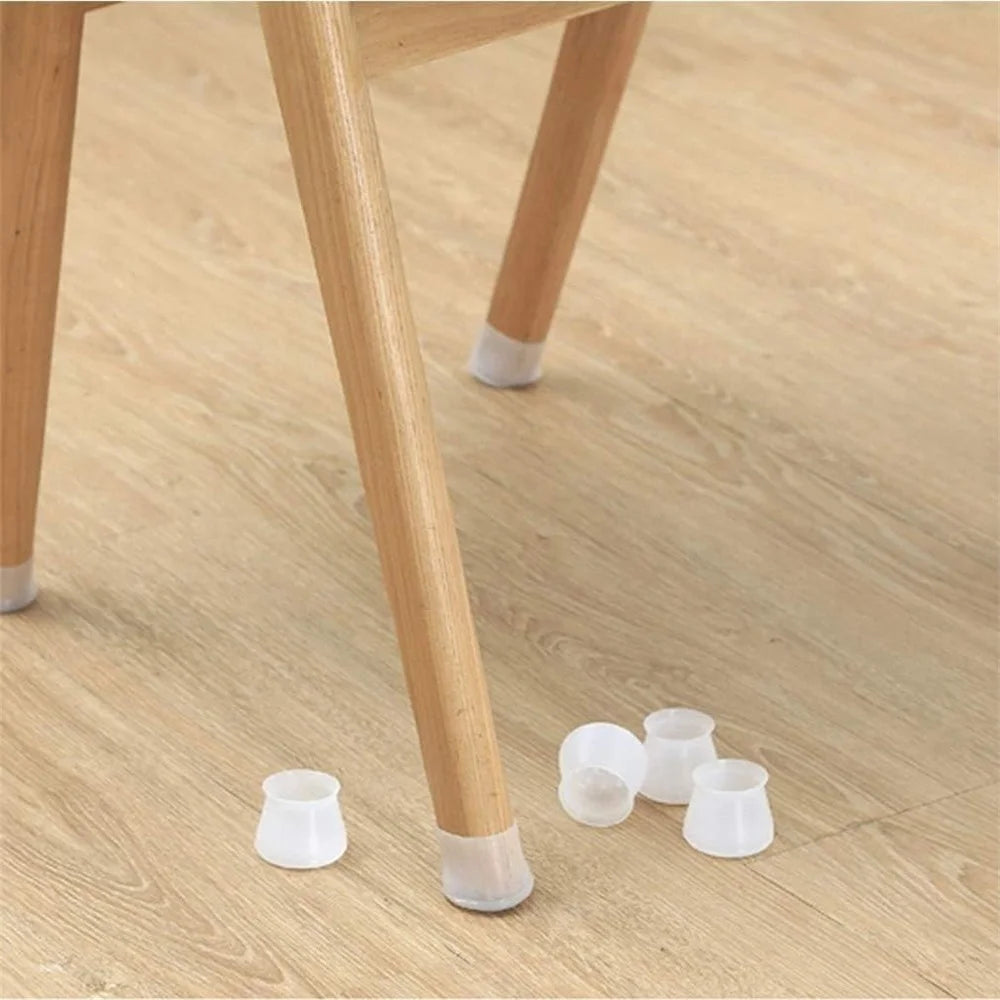 20Pcs Silicone Furniture Leg Caps Non-Slip Chair Table Feet Protector for Round Legs 1.7-3cm - 3