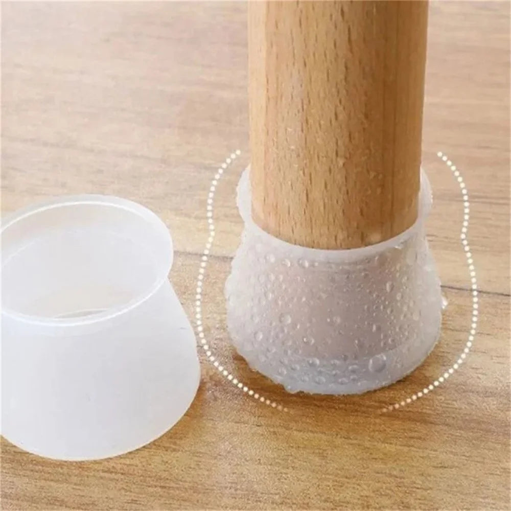 20Pcs Silicone Furniture Leg Caps Non-Slip Chair Table Feet Protector for Round Legs 1.7-3cm - 4