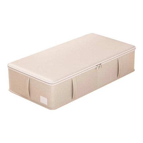50x40x15cm Under Bed Storage Box Large Capacity Foldable Clothes Organizer with Handles - Beige - 1