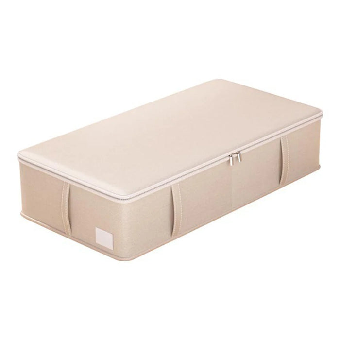 50x40x15cm Under Bed Storage Box Large Capacity Foldable Clothes Organizer with Handles - Beige - 1