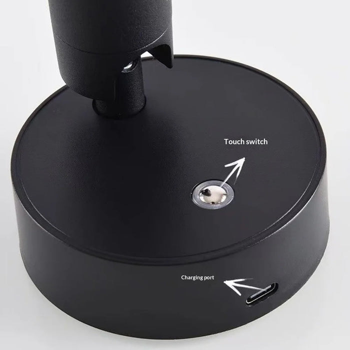 Y-05 USB Rechargeable Magnetic Wall Lamp 3W COB 3-Color Dimmable Touch Control Night Light - Black - 7