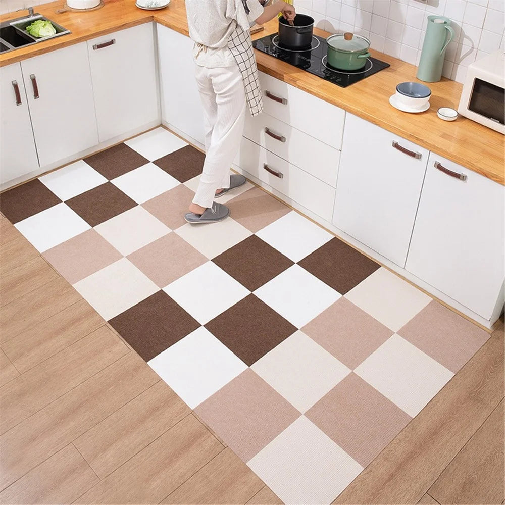 30cmx30cm Self Adhesive Carpet Floor Tiles Baby Rugs Washable Anti-slip Floor Mats Squares Floor Protection Pad for Indoor Home Office - White - 2