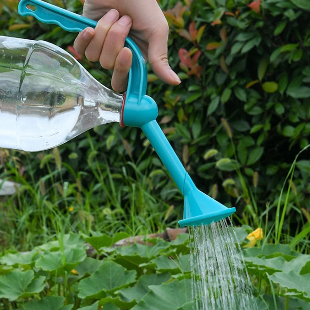 Plastic Watering Can Long Mouth Shower Watering Can Spout Flower Garden Tools - Blue - 3