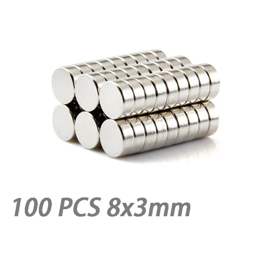 100PCS 8x3mm Round Magnet Super Strong Magnetic NdFeB Permanent Magnet - 2