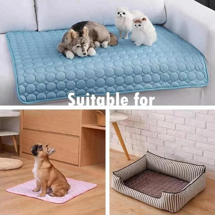 TG-PB0103 Breathable Bed Blanket Summer Pet Cooling Mat Sleeping Ice Pad Pet Gift, Size XL - Dark Blue - 5