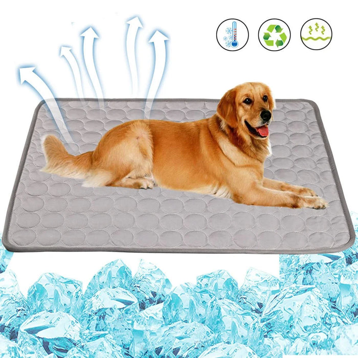 TG-PB0103 Breathable Bed Blanket Summer Pet Cooling Mat Sleeping Ice Pad Pet Gift, Size XL - Dark Blue - 6