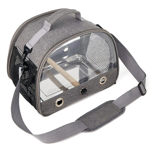 QS-107 Portable Pet Gift Bird Cage 300D Oxford Cloth Transparent PVC Bird Carrying Bag Parrot Pigeon Carrier - 1