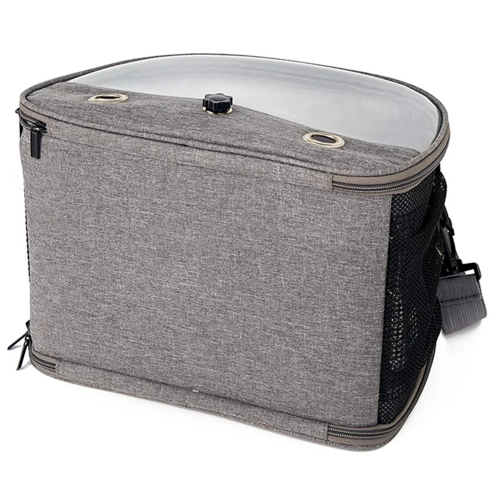 QS-107 Portable Pet Gift Bird Cage 300D Oxford Cloth Transparent PVC Bird Carrying Bag Parrot Pigeon Carrier - 4