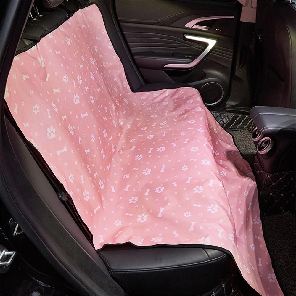 TG-PCU009 Waterproof Car Trunk Rear Back Seat Cover Pet Dog Seat Mat Protector Hammock Pad Liner - Pink / Claw - 3
