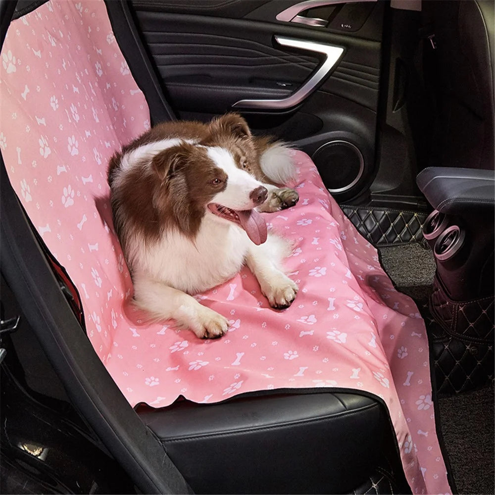 TG-PCU009 Waterproof Car Trunk Rear Back Seat Cover Pet Dog Seat Mat Protector Hammock Pad Liner - Pink / Claw - 4