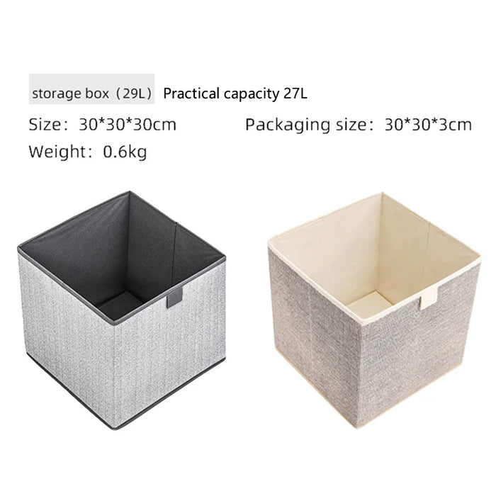 MOHO&HOME MDJ-612123 29L Collapsible Storage Box without Lid Non-Woven Fabric Clothes Socks Organizer - Grey - 2