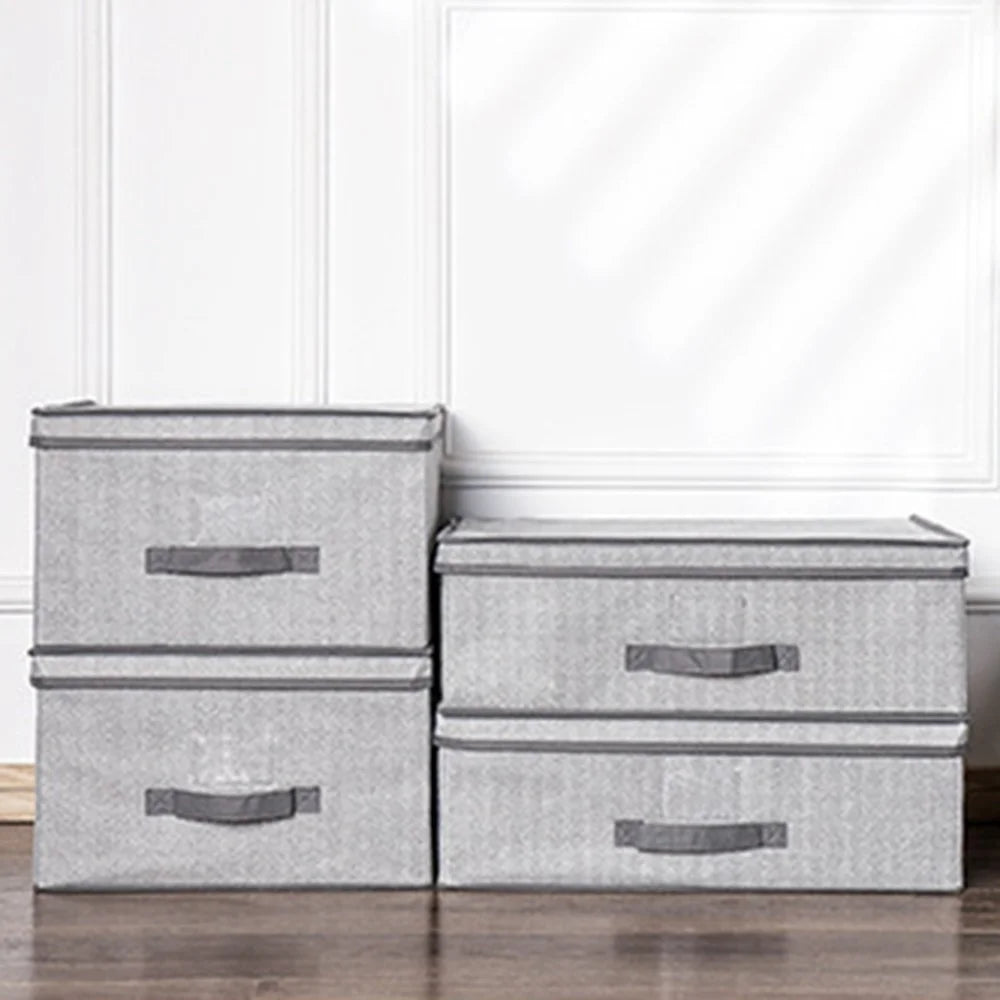MOHO&HOME MDJ-612123 29L Collapsible Storage Box without Lid Non-Woven Fabric Clothes Socks Organizer - Grey - 5