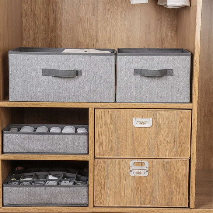 MOHO&HOME MDJ-612123 29L Collapsible Storage Box without Lid Non-Woven Fabric Clothes Socks Organizer - Grey - 7