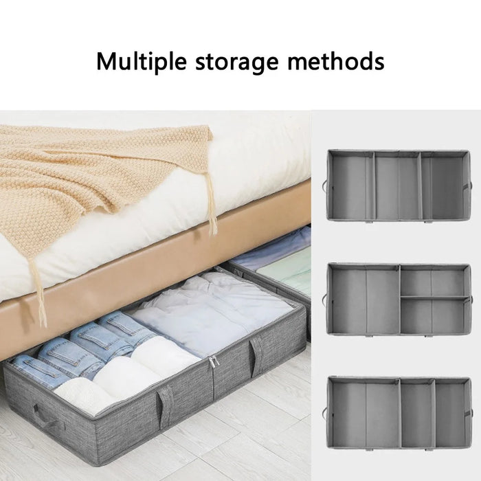 MOHO&HOME MDJ-6142 Folding Household Blankets Toy Sorting Box Under Bed Clothing Storage Bag, Transparent Cover - 3
