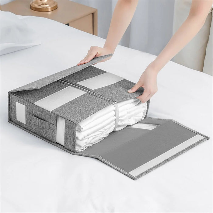 MOHO&HOME MDJ6143 Visual Windows Quilt Storage Bag Bedspread Pillowcase Wardrobe Bed Sheet Organizer - Beige - 6
