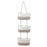 AB-034 Cotton Rope 3-layer Storage Basket Wall-mounted Door Hanging Storage Basket - White+Linen Color - 1