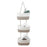 AB-034 Cotton Rope 3-layer Storage Basket Wall-mounted Door Hanging Storage Basket - White+Linen Color - 2