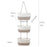 AB-034 Cotton Rope 3-layer Storage Basket Wall-mounted Door Hanging Storage Basket - White+Linen Color - 3