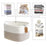 AB-008 Dirty Clothes Toys Magazine Storage Basket Dual Handle Cotton Rope Laundry Basket - White+Linen Color - 2