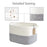 AB-008 Dirty Clothes Toys Magazine Storage Basket Dual Handle Cotton Rope Laundry Basket - White+Linen Color - 3